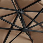 vidaXL Parasol de jardin en porte-à-faux lumières LED mât en aluminium