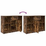 vidaXL Buffet avec tiroir chêne fumé 101x35x76 cm bois d'ingénierie