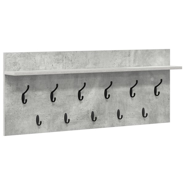 vidaXL Porte-manteau mural avec étagère avec stockage Gris béton 100 x 40 x 12 cm