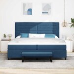 vidaXL Lit à ressorts avec matelas Bleu 200 x 200 cm tissu