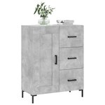 vidaXL Buffet gris béton 69 5x34x90 cm bois d'ingénierie