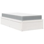 vidaXL Lit avec matelas blanc 90x190 cm bois massif de pin