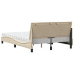 vidaXL Lit avec matelas crème 140x190 cm tissu