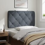 vidaXL Coussin de tête de lit gris foncé 90 cm velours