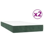 vidaXL Sommier à lattes de lit et matelas Vert foncé 200x200cm Velours