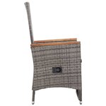 vidaXL Salon de jardin 3 Pièces avec coussins Résine tressée Gris