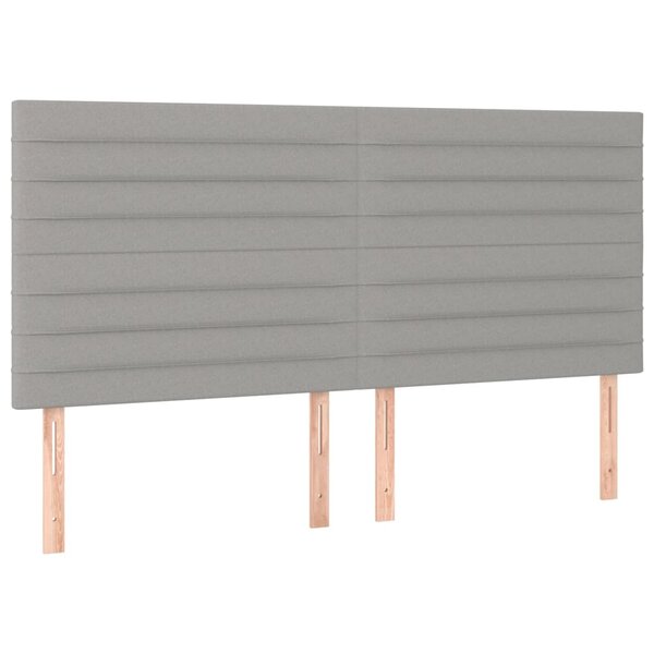 vidaXL Têtes de lit 4 Pièces Gris clair 90x5x78/88 cm Tissu