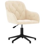 vidaXL Chaise pivotante de bureau Crème Velours