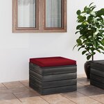 Vidaxl repose-pied palette de jardin avec coussin bois de pin