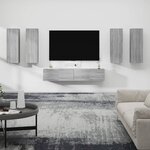 vidaXL Ensemble de meubles TV 6 Pièces Sonoma gris Bois d'ingénierie