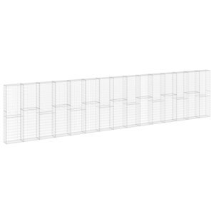 vidaXL Mur en gabion avec couvercles Acier galvanisé 900x30x200 cm