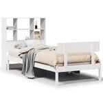 vidaXL Lit bibliothèque sans matelas blanc 90x190cm bois de pin massif