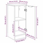 vidaXL Buffet Bois ancien 30 x 30 x 70 cm Bois d'ingénierie