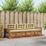 vidaXL Ensemble de canapés d'extérieur 3 Pièces Naturel et Beige
