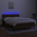 vidaXL Sommier à lattes de lit matelas et LED Marron foncé 140x200 cm
