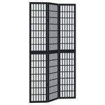 vidaXL Cloison de séparation 3 panneaux noir bois de paulownia massif