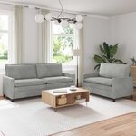 vidaXL Ensemble de Canapés 2 Pièces Gris clair Velours