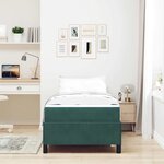 vidaXL Cadre de lit Vert foncé  vert et blanc 90 x 190 cm Velours