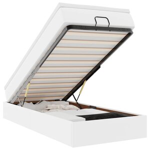 VidaXL Cadre de lit ottoman avec matelas blanc 90x200 cm similicuir