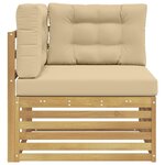 vidaXL Canapé d'angle extérieur Bois d'Acacia Massif Blanc