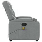 vidaXL Fauteuil de massage inclinable Gris clair Tissu