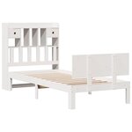 vidaXL Lit bibliothèque sans matelas blanc 90x190cm bois de pin massif