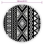 vidaXL Tapis d'extérieur noir Ø120 cm PP