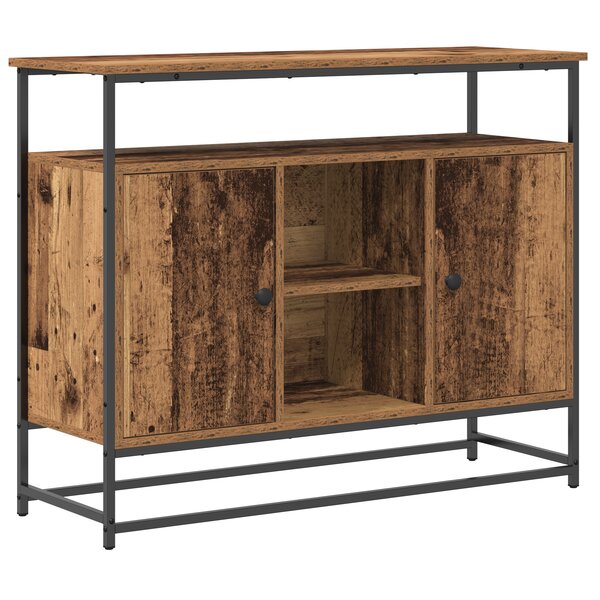 Buffet vidaXL en bois ancien 100x35x80 cm en bois aggloméré et acier
