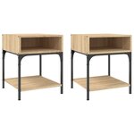 vidaXL Tables de chevet 2 Pièces chêne sonoma 40x41x50 cm bois ingénierie