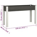 vidaXL Lit surélevé de jardin Gris 120x40x75 cm WPC