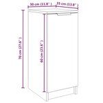 vidaXL Armoire à chaussures Gris béton 30x35x70 cm Bois d'ingénierie