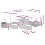 vidaXL Ensemble de canapé de jardin avec coussin 9 Pièces Gris Poly rotin