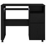 vidaXL Bureau avec roulettes avec tiroir Chêne noir 91 x 50 x 77 cm
