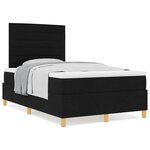 vidaXL Lit à ressorts avec matelas Noir 120 x 190 cm tissu