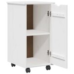 vidaXL Cabinet roulant Blanc 34 x 39 x 65 5 cm Bois de Pin Massif