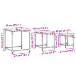 vidaXL Tables basses gigognes 3 Pièces dessus en verre transparent acier