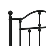 vidaXL Cadre de lit métal sans matelas avec tête de lit noir 120x200cm