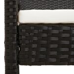vidaXL Banc de jardin avec coussin noir 105 cm résine tressée