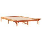 vidaXL Cadre de lit avec tables de chevet Brun cire 160 x 210 cm