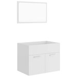 vidaXL Ensemble de meubles salle de bain 2 Pièces Blanc Bois d'ingénierie