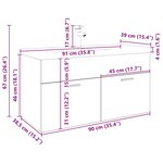 vidaXL Meuble avec vasque intégrée vieux bois bois d'ingénierie