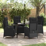 vidaXL Ensemble de salle à manger pour jardin 5 Pièces Noir Poly rotin