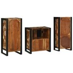 vidaXL Ensemble de mobilier de salle de bain avec étagère avec stockage avec porte 3 Pièces