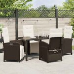 vidaXL Ensemble de salle à manger pour jardin 5 Pièces Marron polyrotin
