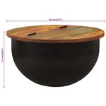 vidaXL Table basse noir 50x27 cm bois de récupération massif