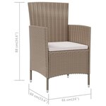 vidaXL Chaises de jardin avec coussins lot de 2 Résine tressée Beige