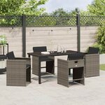 vidaXL Ensemble de salle à manger pour jardin 5 Pièces Gris polyrotin