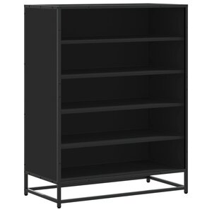 vidaXL Meuble à chaussures noir 75x38x97 5 cm bois d'ingénierie métal