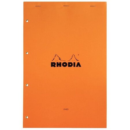 Bloc bureau rhodia n°119 format a+ 21 x 31 8 cm perforé 4 trous jaune ligné 80 feuilles - lot de 5