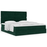 vidaXL Cadre de lit ottoman avec matelas vert foncé 160x200 cm velours